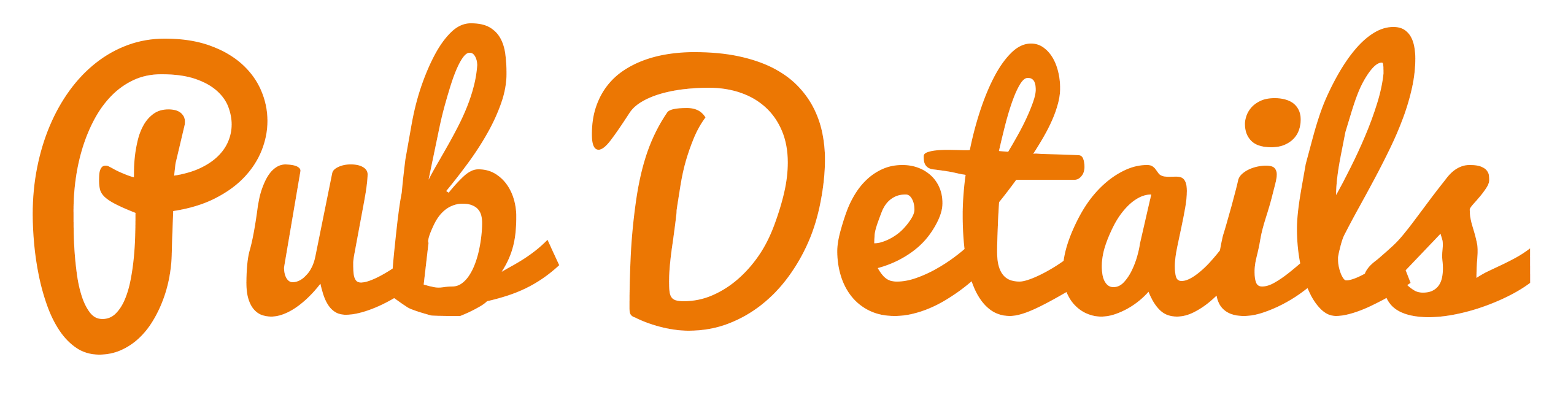Orange Script Lettering Pub Details
