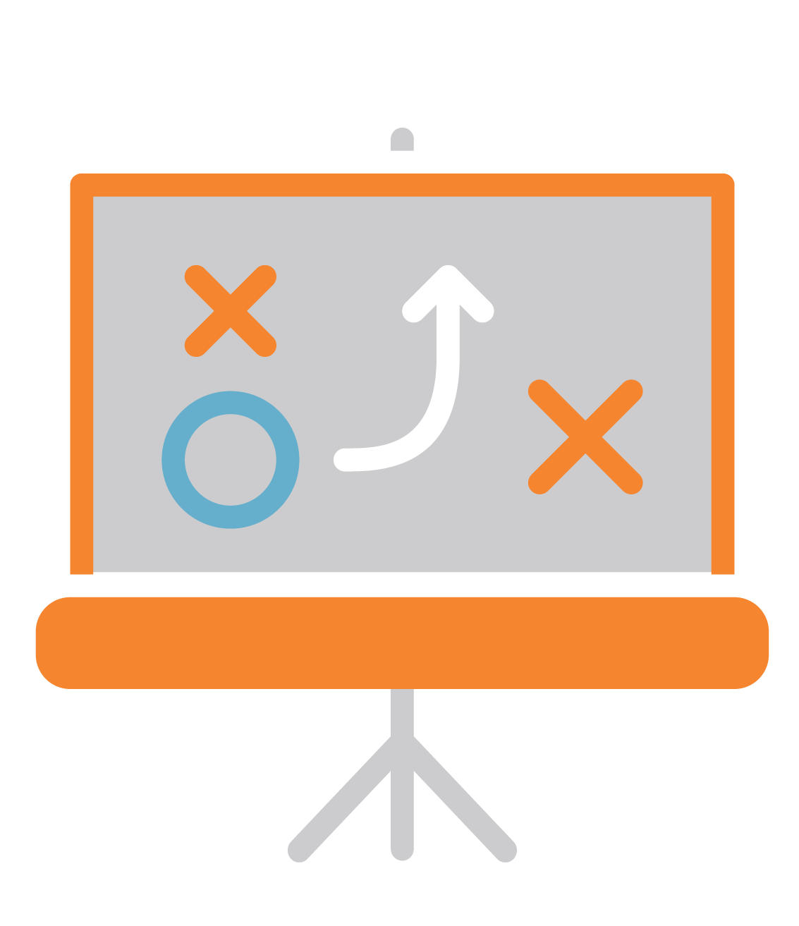 Tactics Board with Orange X Marks and Arrow