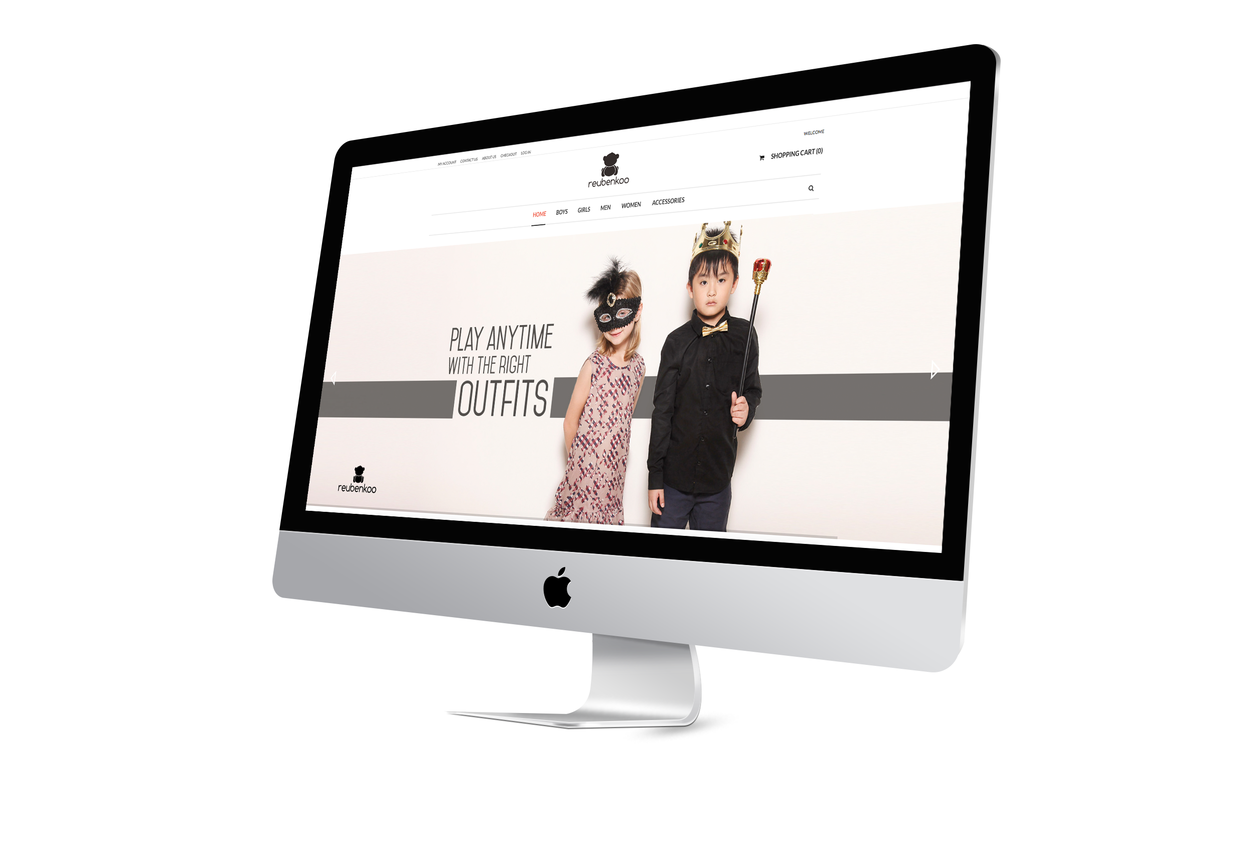 Desktop Mockup of Kids' Clothing Store Homepage