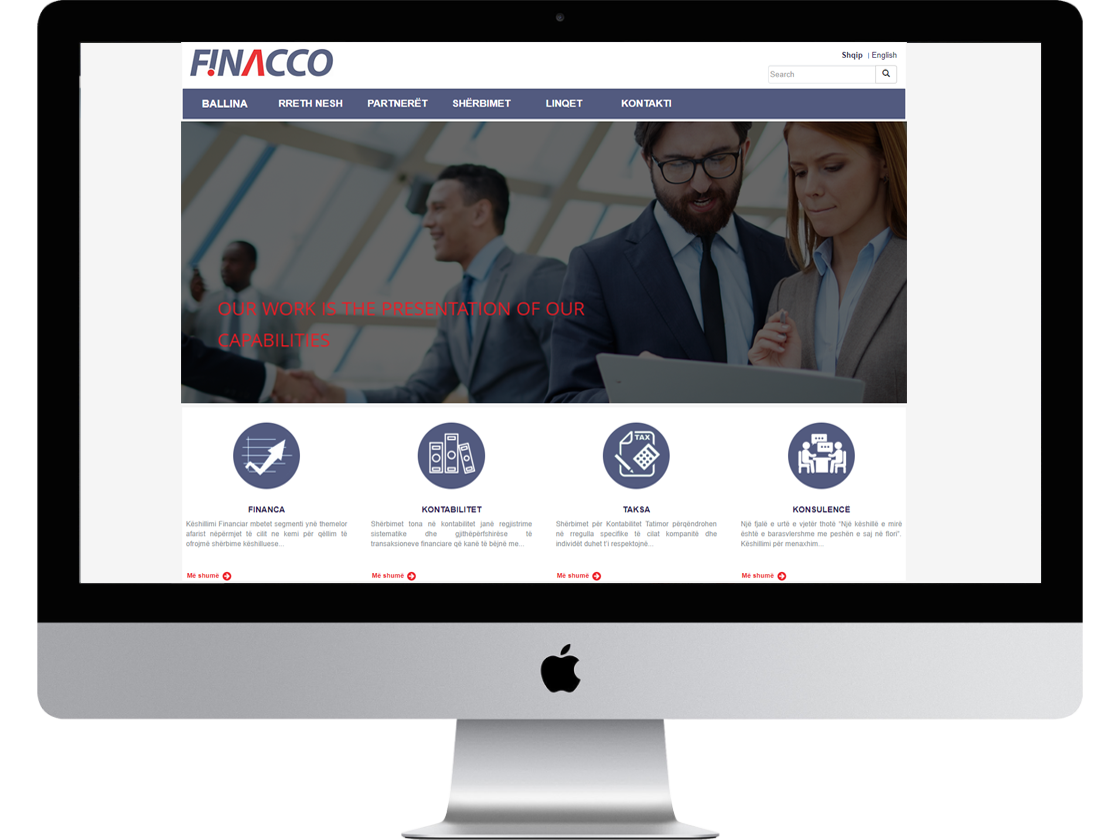 Desktop Monitor Mockup with Finance Website