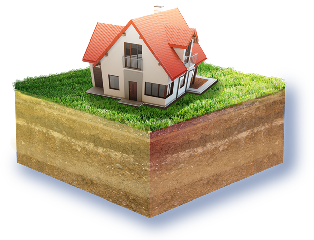 Cream Two-Story House with Red Roof