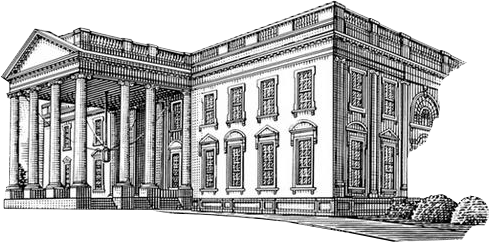 B and W black and white Lincoln Memorial building sketch transparent background PNG free download