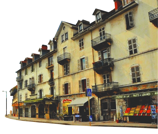 Weathered Beige Building with Iron Balconies