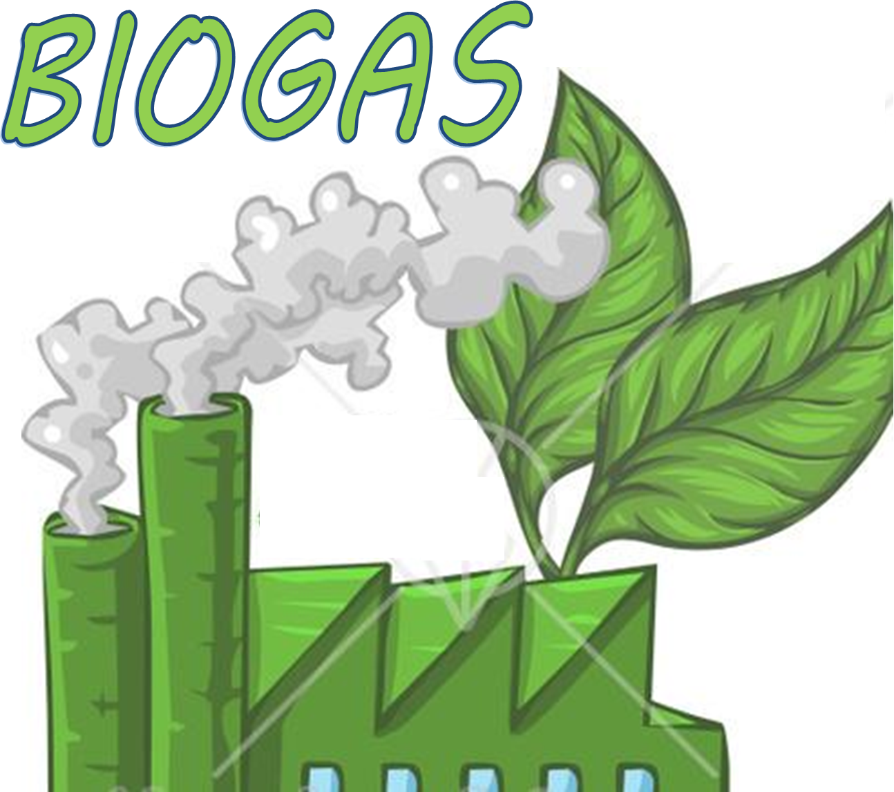 Green Cartoon Factory with Twin Smokestacks