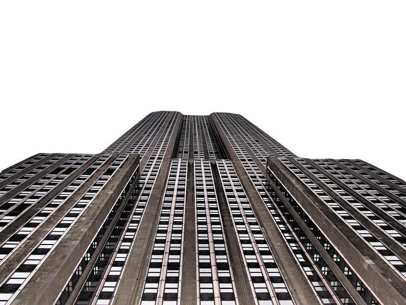 Tall Art Deco Skyscraper, Grey Concrete