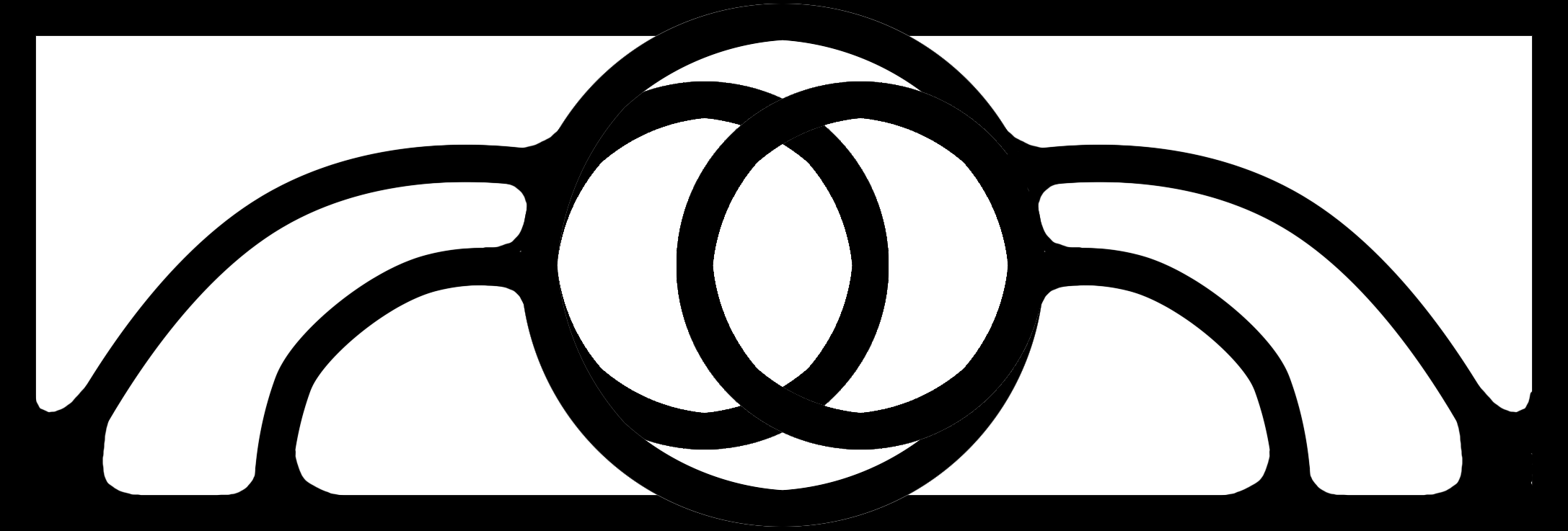Black Art Nouveau Frame with Interlocking Circles
