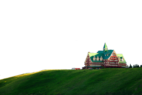 Building house on top of slope covered with grass transparent background PNG free download