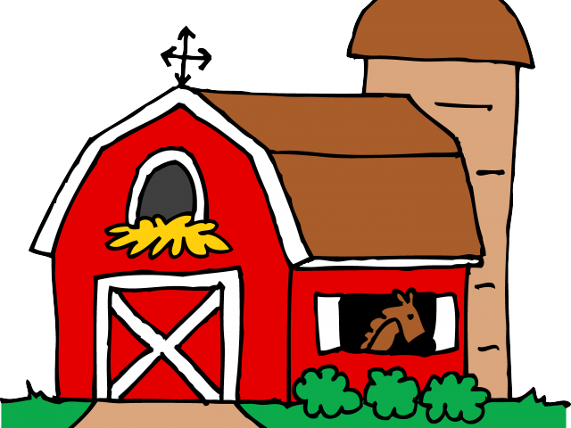 Building Barn Black And White Farm Barn Cartoon Green Red Property House transparent background PNG free download