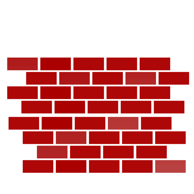 Red Brick Wall in Staggered Rows
