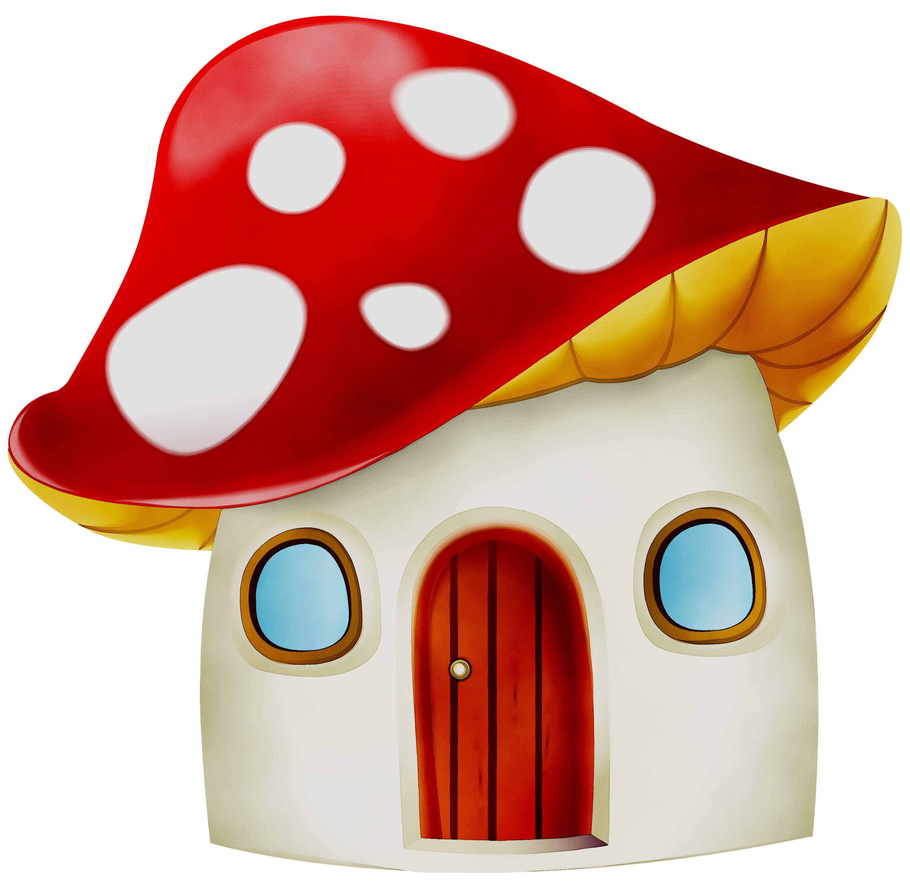 Building Cartoon House Mushroom Drawing Polka Dot transparent background PNG free download