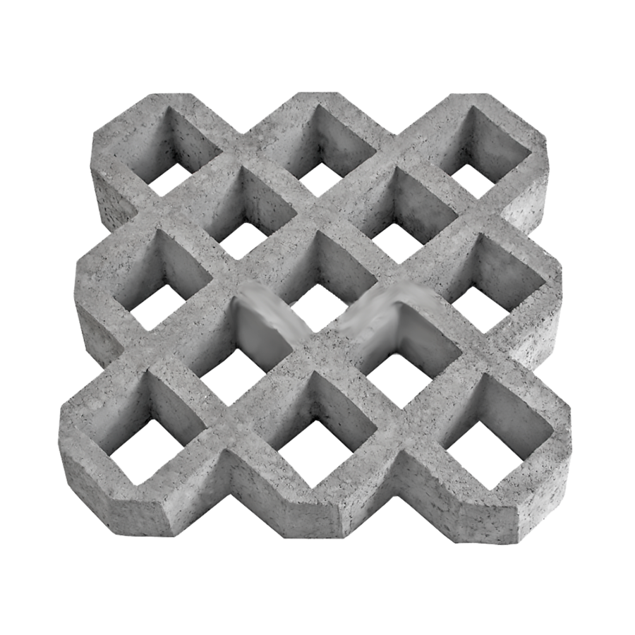 Grey Concrete Grid Paver with Diamond Cells