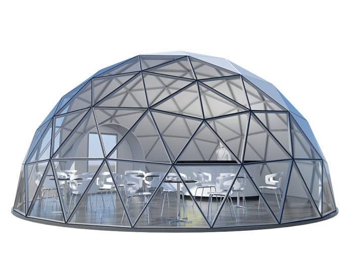 Geodesic Glass Dome with Steel Frame