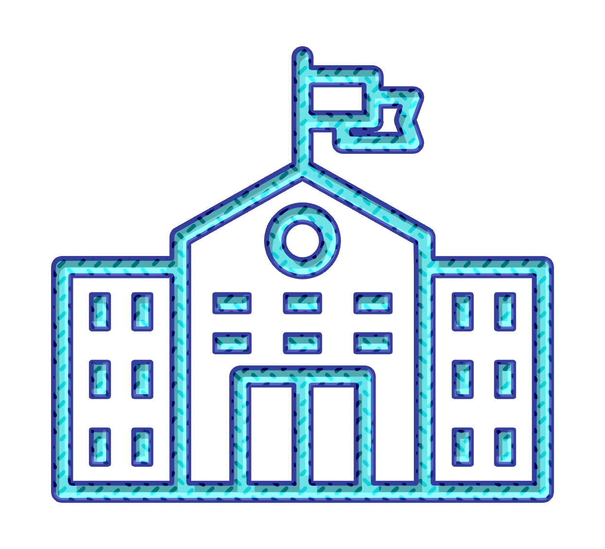 Building icon School icon University icon Line transparent background PNG free download