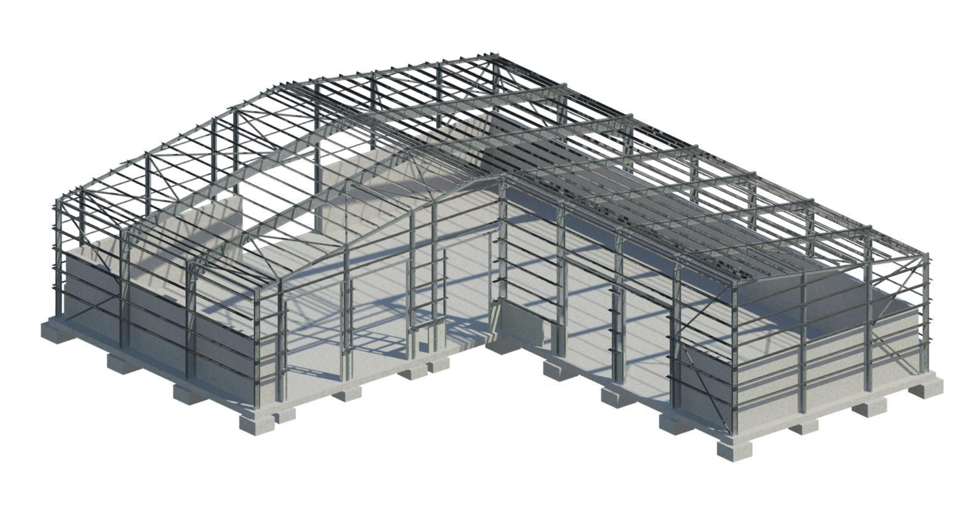 L-Shaped Steel Frame Warehouse Skeleton