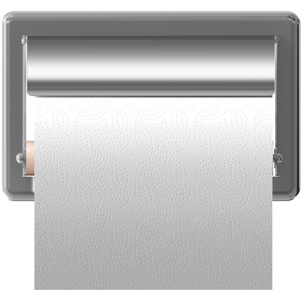 Chrome Recessed Toilet Paper Holder with Tissue