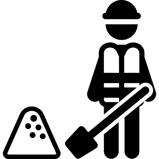Black Construction Worker Pictogram with Shovel
