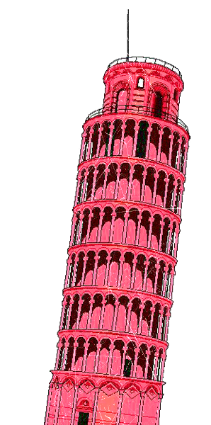 Buildings red Leaning Tower of Pisa transparent background PNG free download