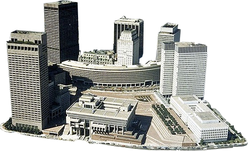 Grey High-Rise City Skyline Model