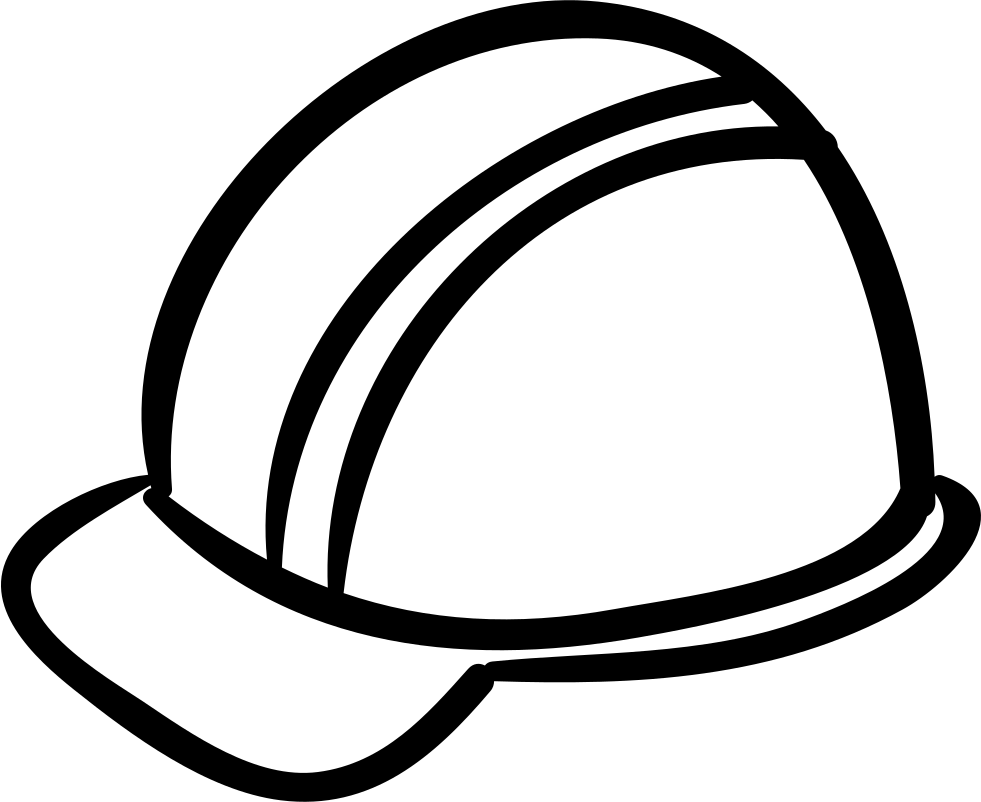 Black Outline Hard Hat with Stripes