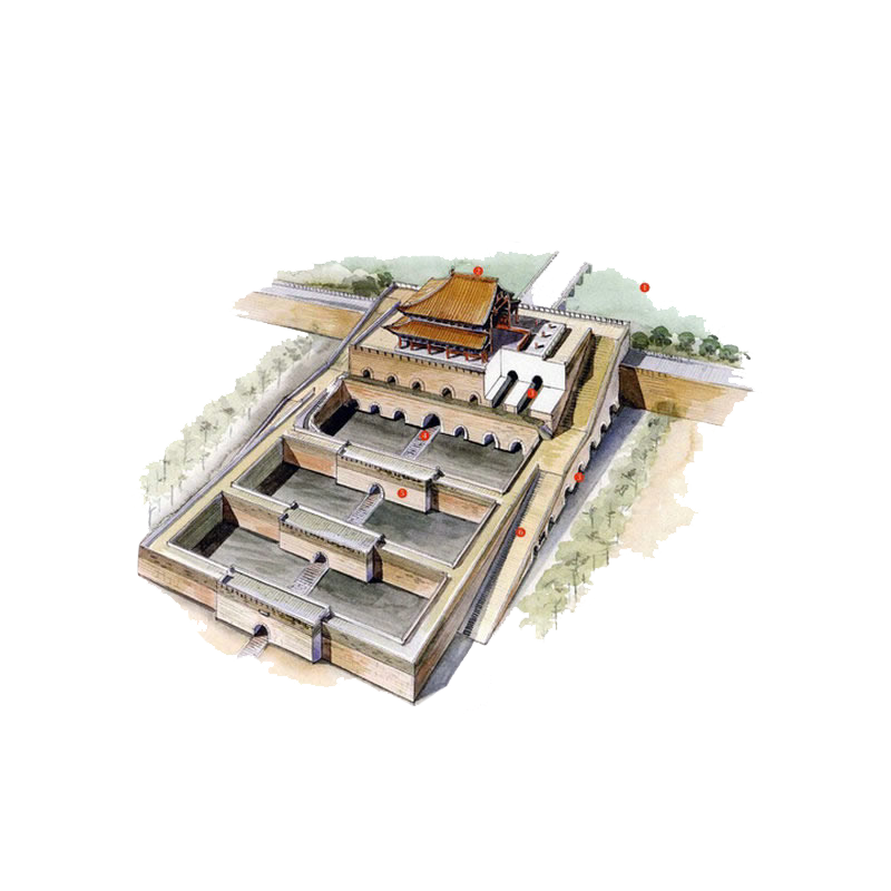 Chinese Architecture concrete building D illustration transparent background PNG free download