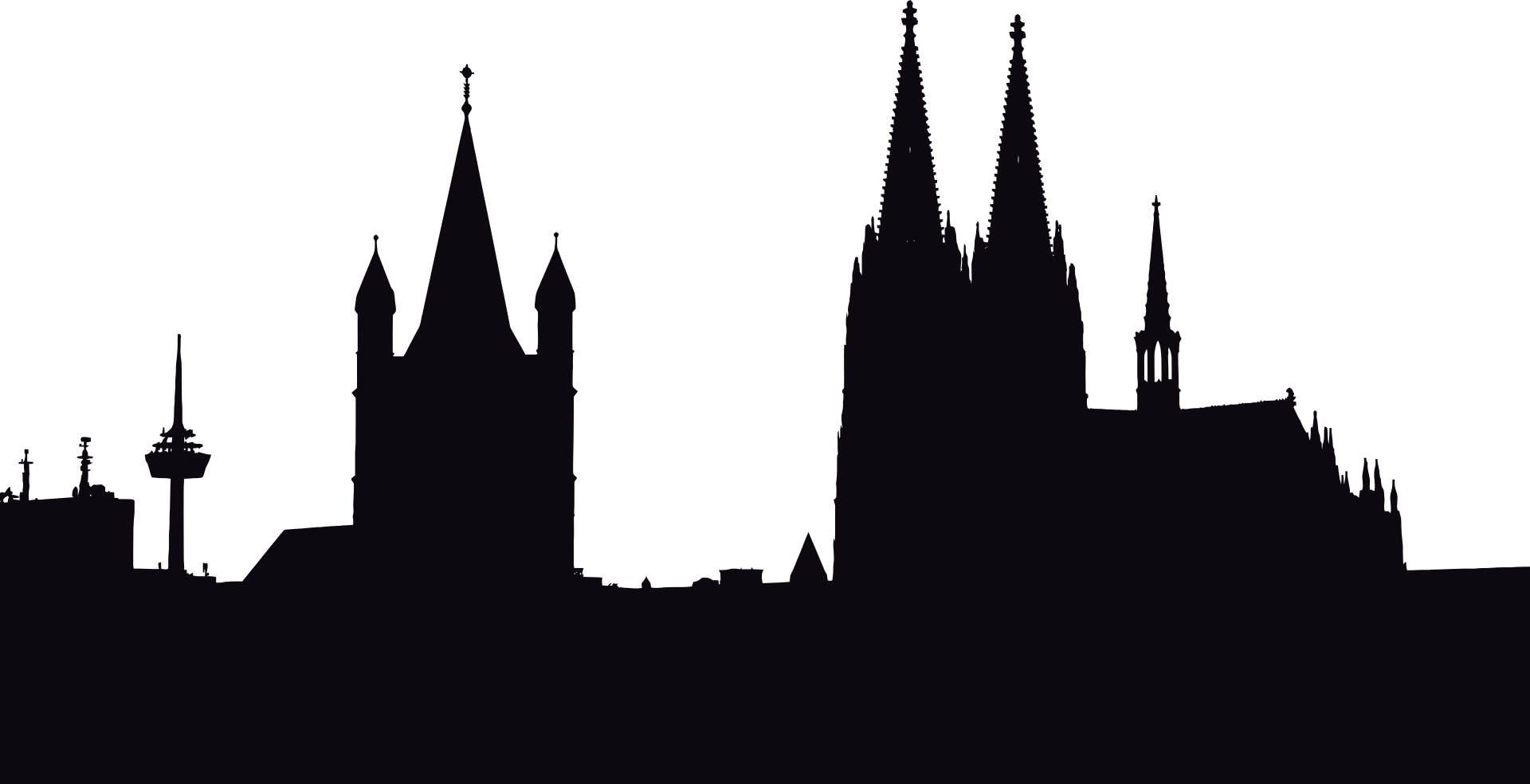 City Skyline Silhouette Cologne Cathedral Drawing Building Architecture Steeple Landmark White transparent background PNG free download