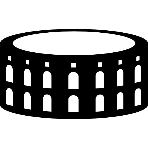 Black Silhouette of Oval Amphitheater