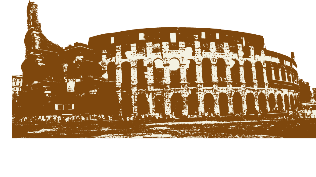 Colosseum Brown Woodcut Sketch Arches