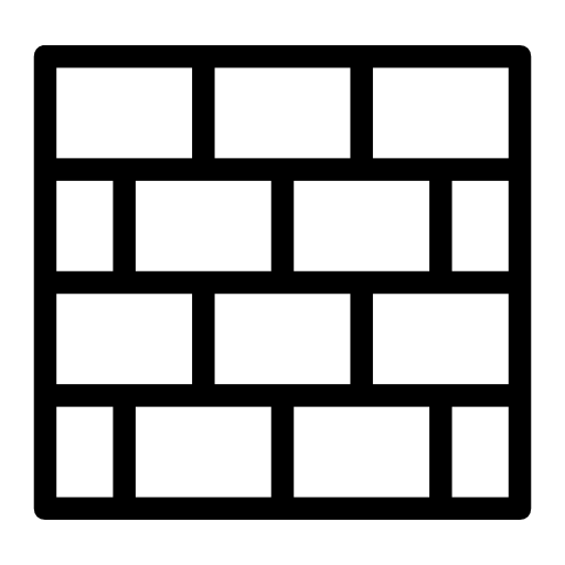 Black Line Art Brick Wall Icon
