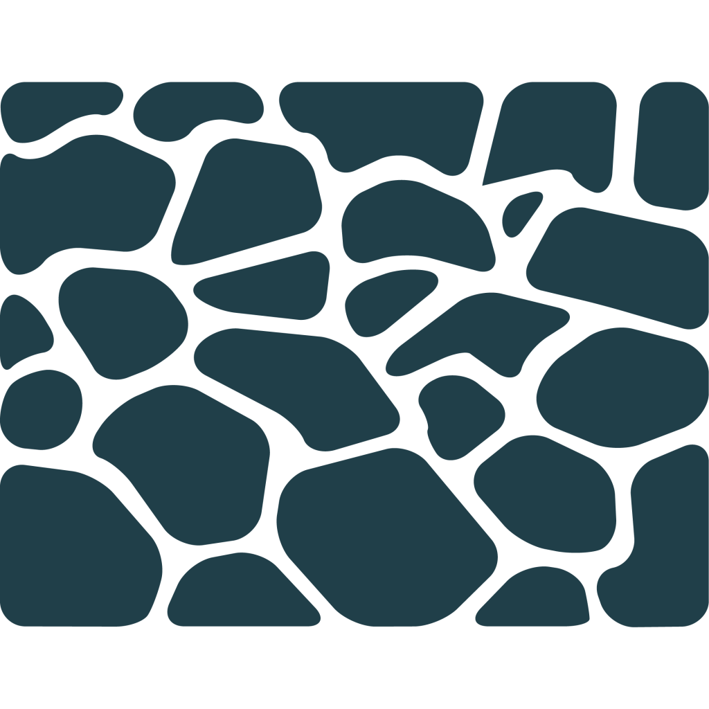 Dark Teal Rounded Stone Mosaic Pattern