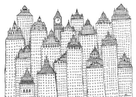 Doodles and Drawing  buildings illustration transparent background PNG free download