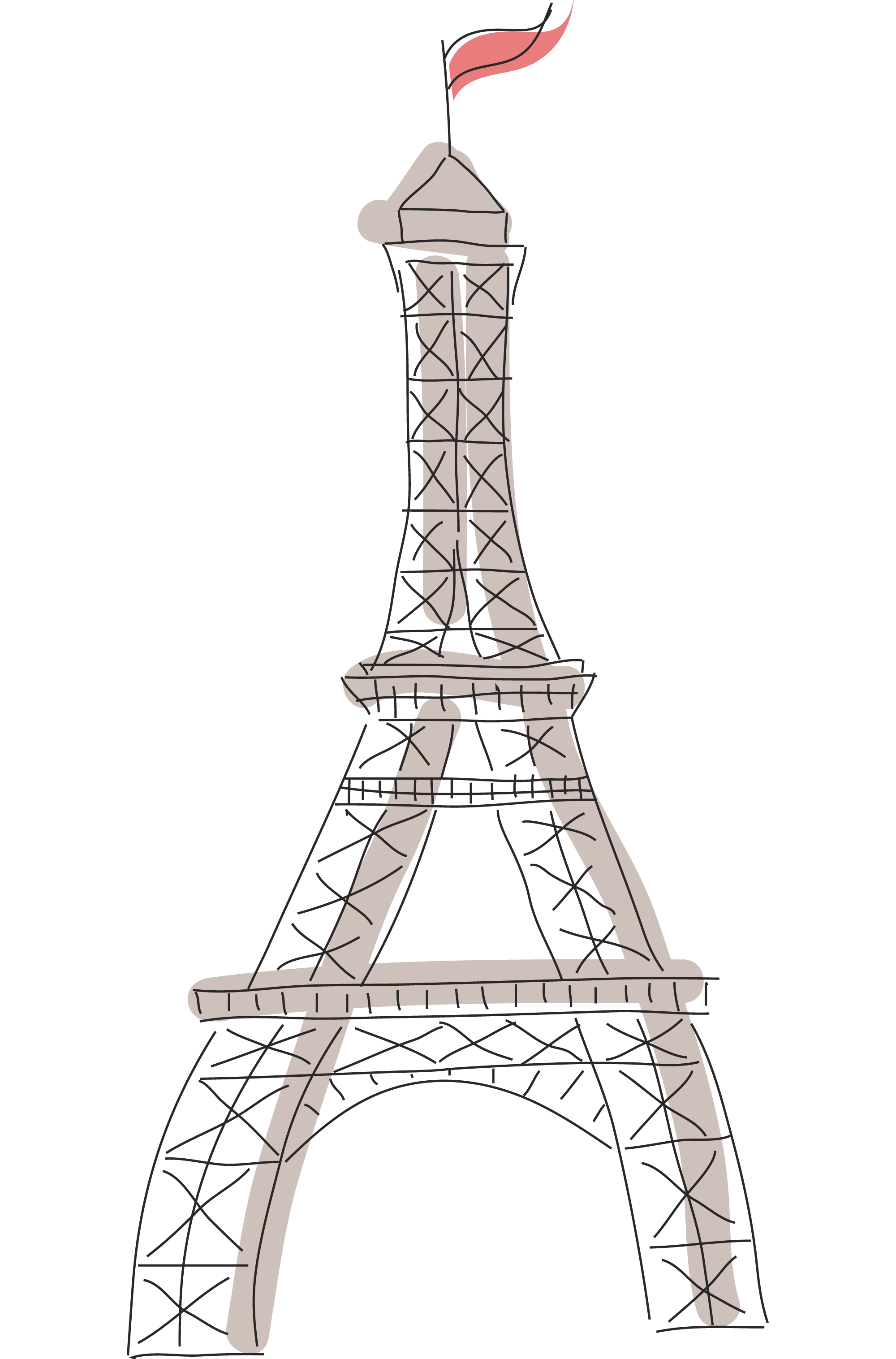 eiffel tower euclidean vector building hand drawn elements of paris