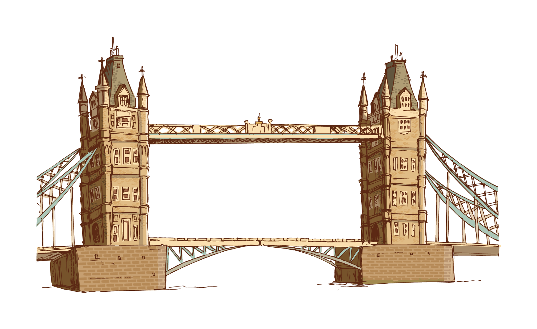 fototapeta building vector ancient bridge