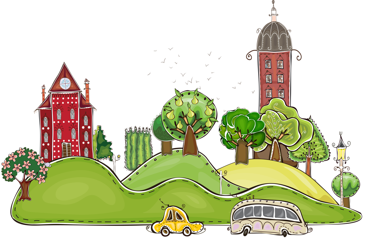Green City Drawing Cartoon Building Building Design Flat Design Architecture Urban Design transparent background PNG free download