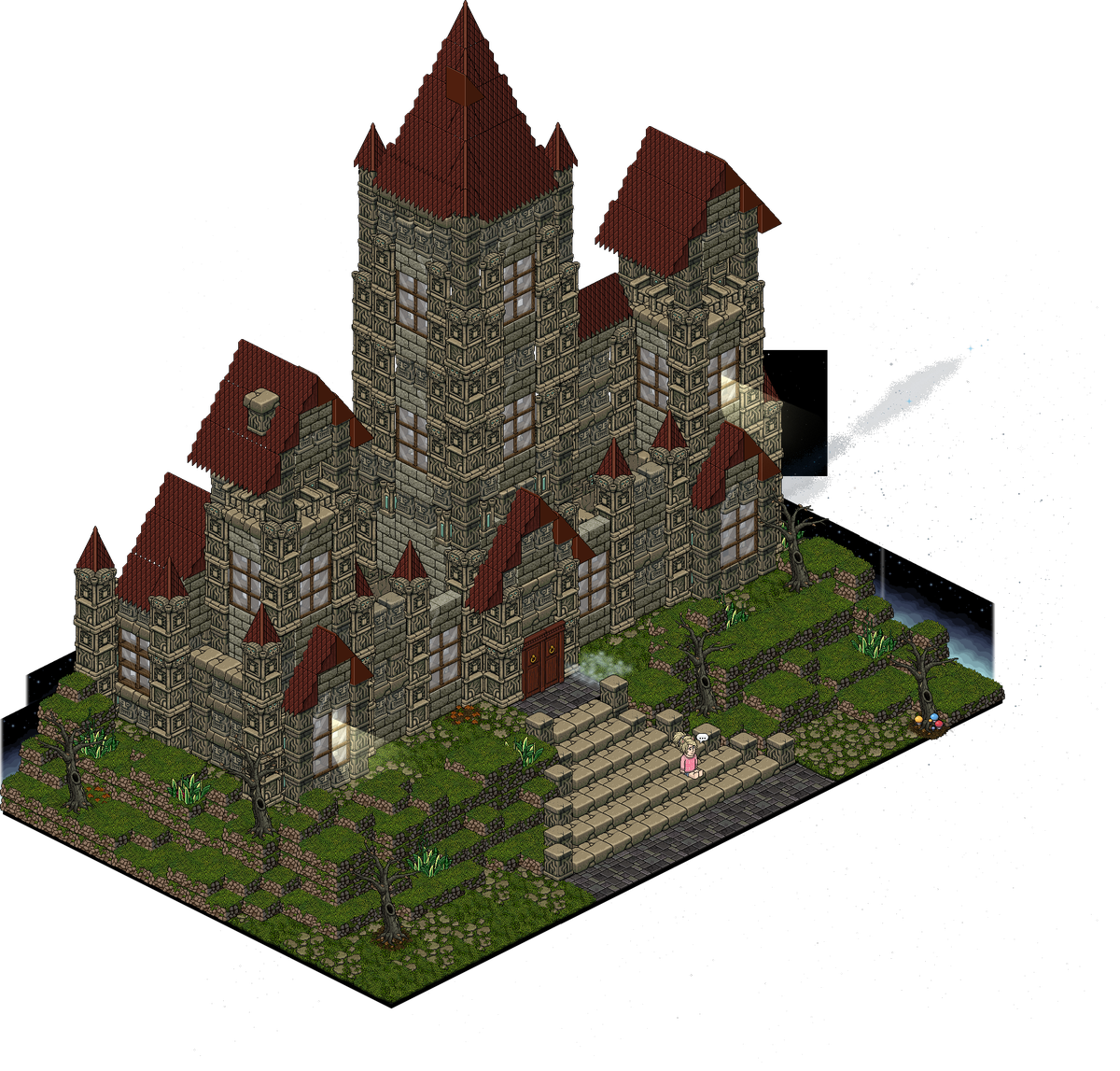 habbo haunted house castle building house