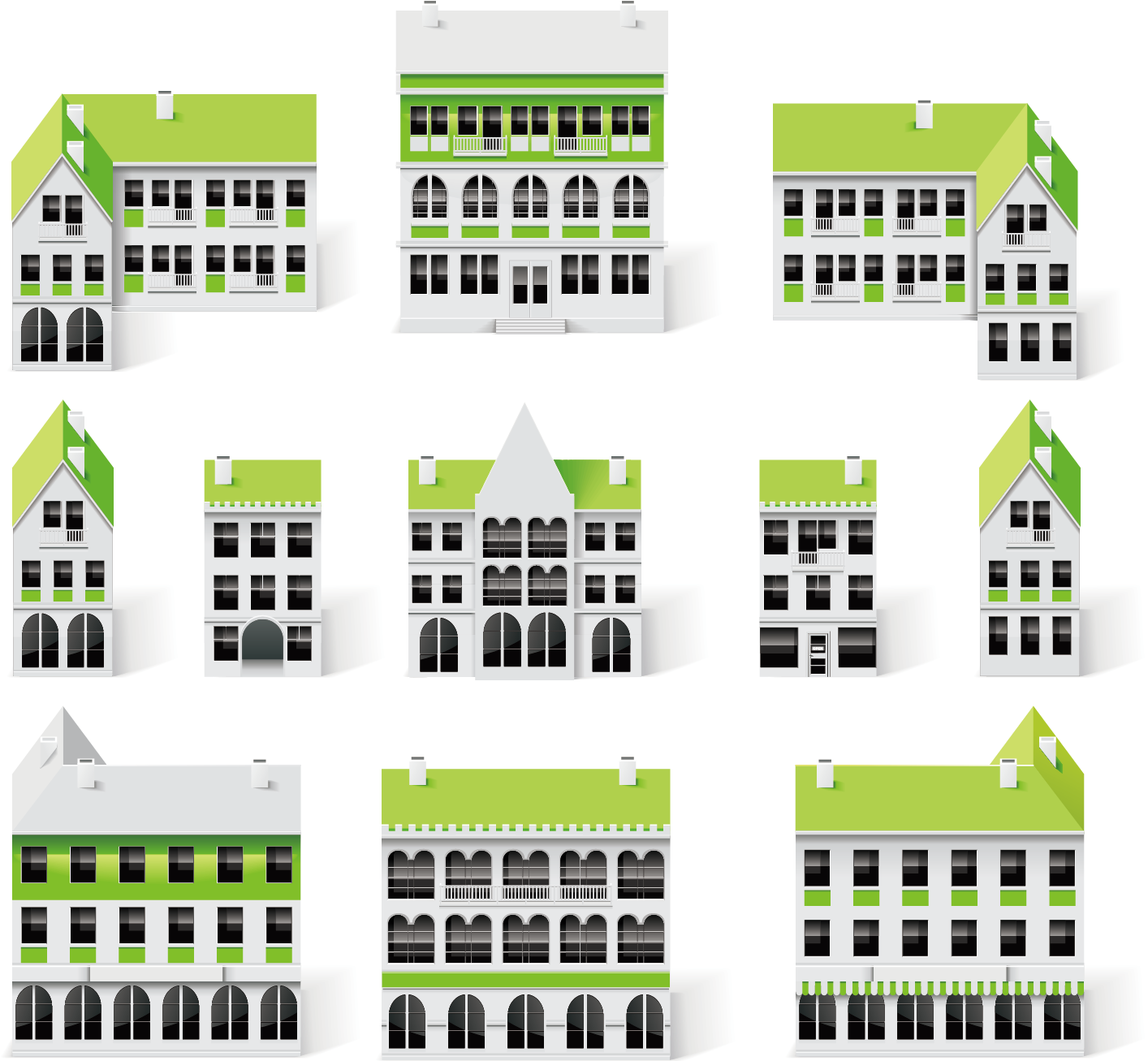 house building green home icon vector houses