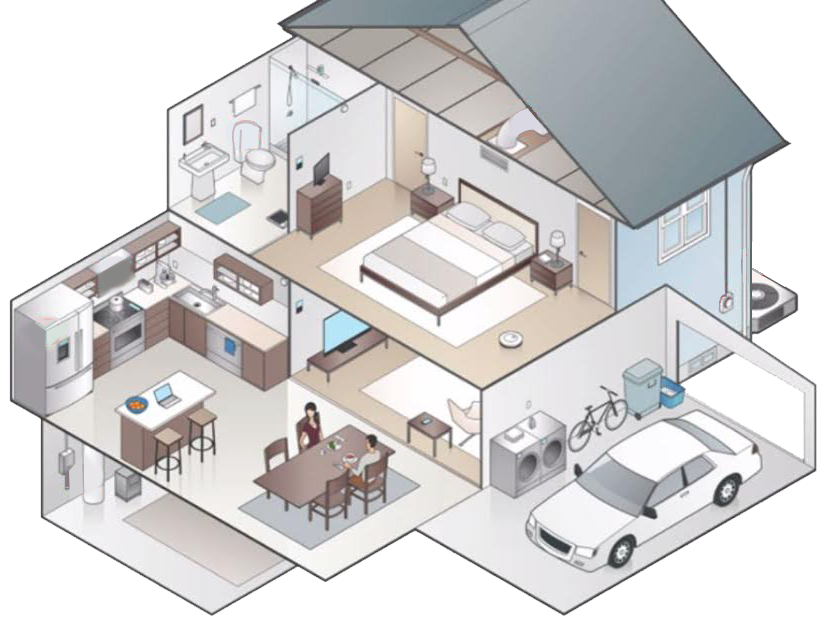 house isometric projection building cutaway drawing house