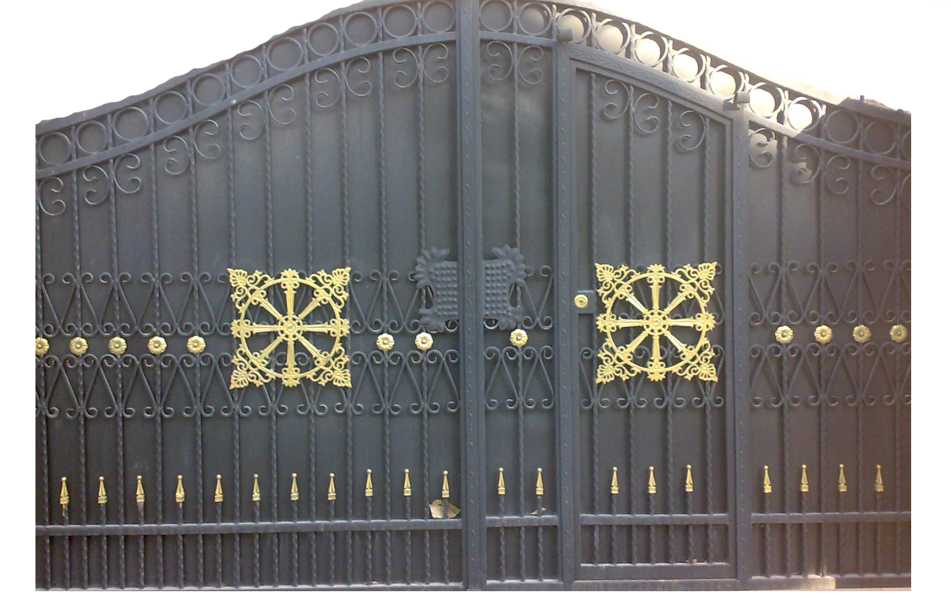 iron garden yard villa steel building decoration art brown iron door