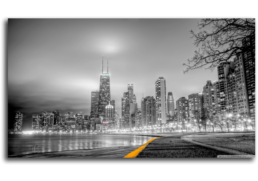 new york city black and white mural wallpaper building