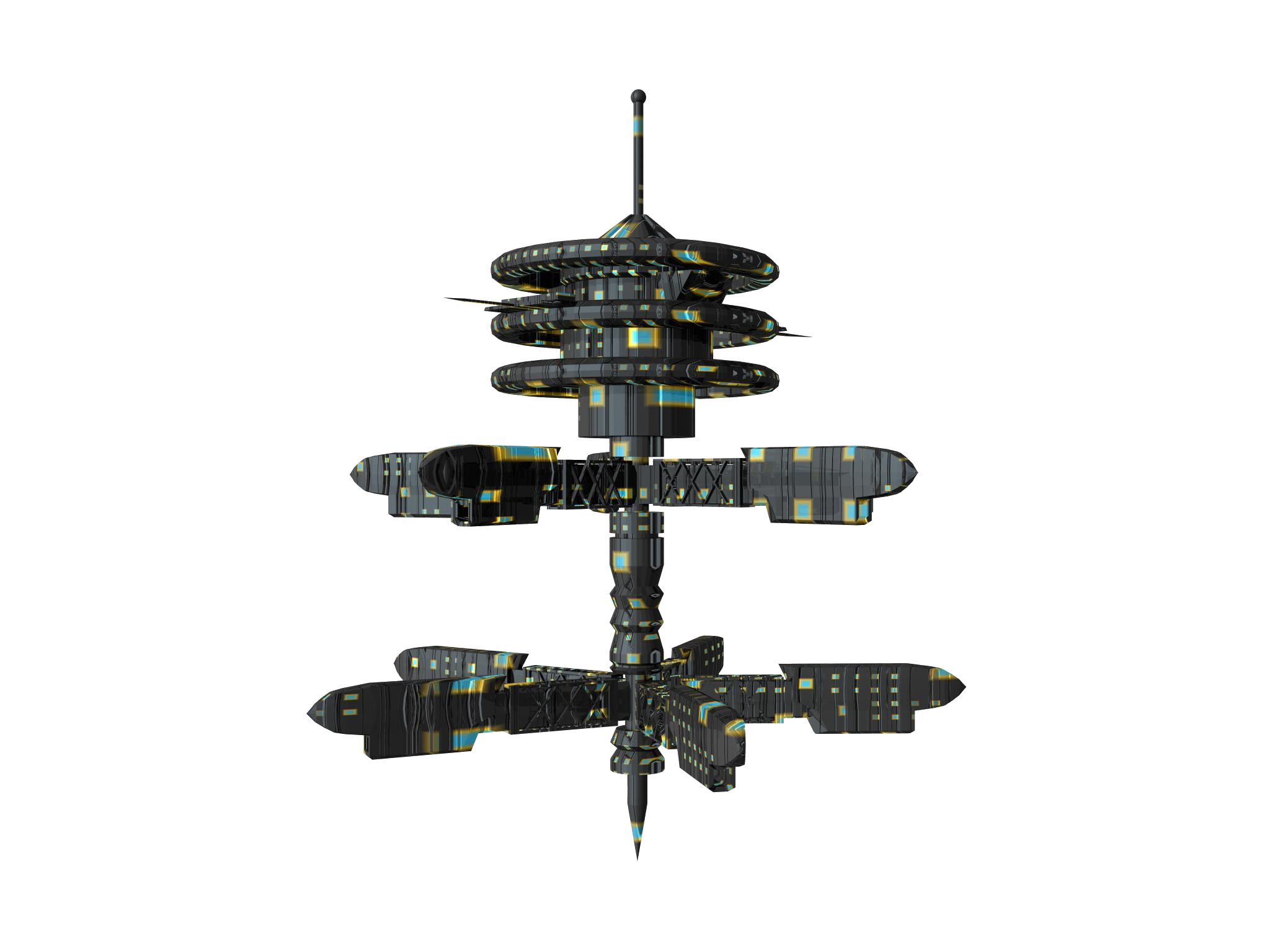 Orbital Station black building illustration transparent background PNG free download