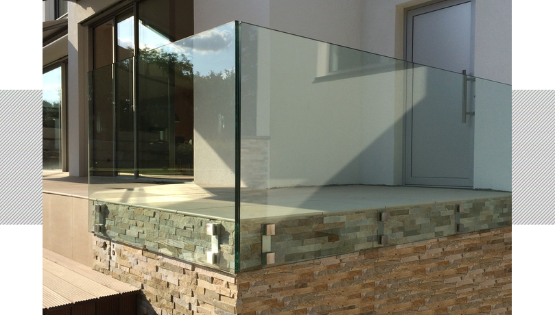 parapet glass deck railing stairs handrail glass building