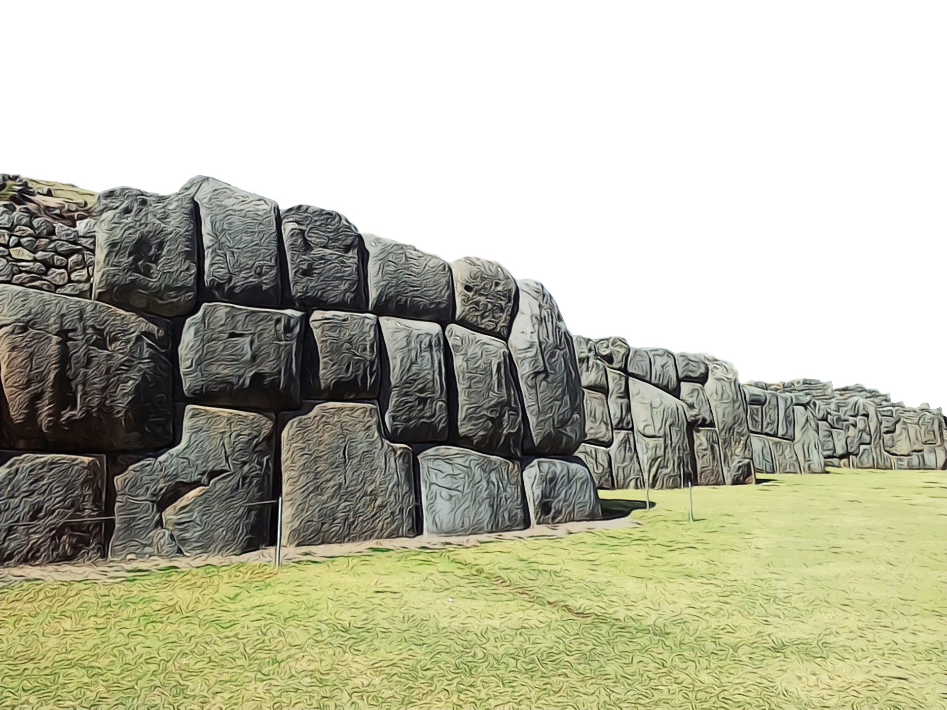 Peru cusco travel megalith building stone brick Watercolor Paint Wet Ink Architectural Structure Inka Wall Ruins Stone Wall transparent background PNG free download