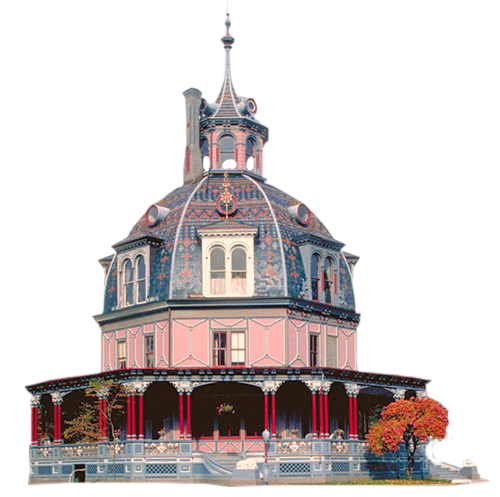 pink and blue dome building transparent background PNG free download