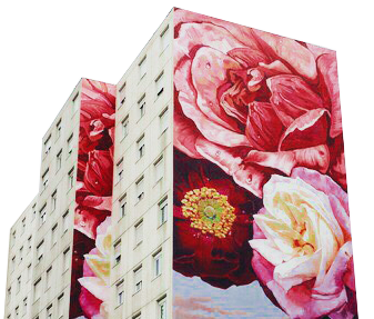pink floral buildings transparent background PNG free download