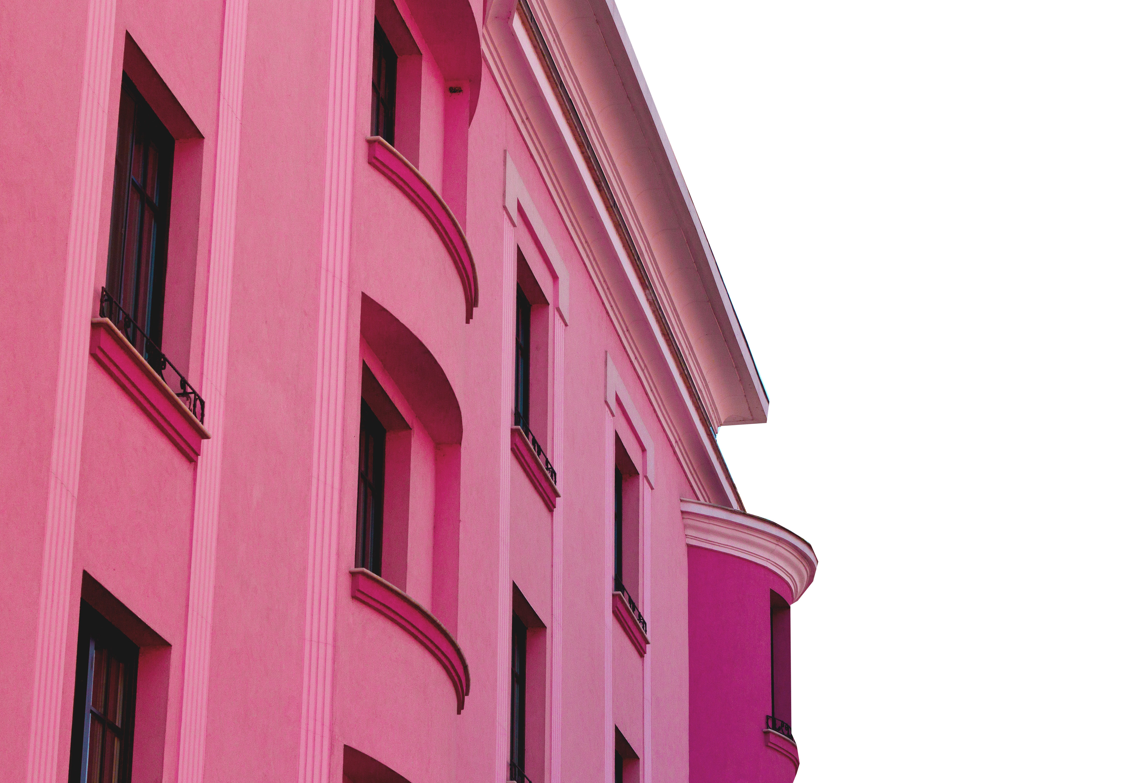 pink painted building transparent background PNG free download