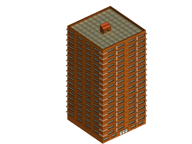 Pixelart skyscraper brown concrete building illustration transparent background PNG free download