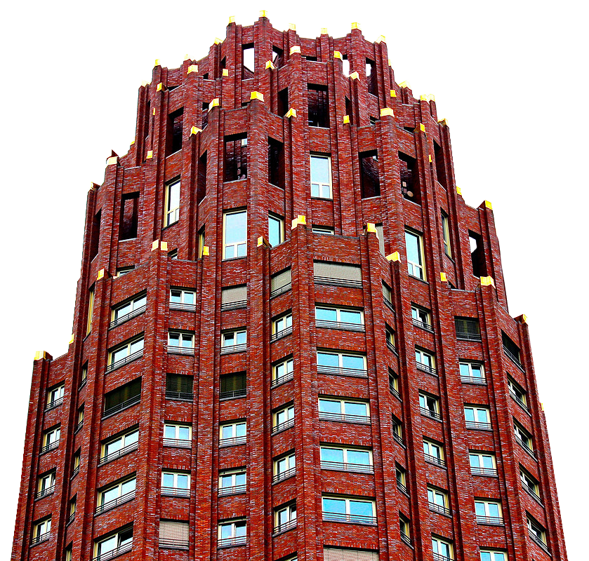 red concrete building transparent background PNG free download