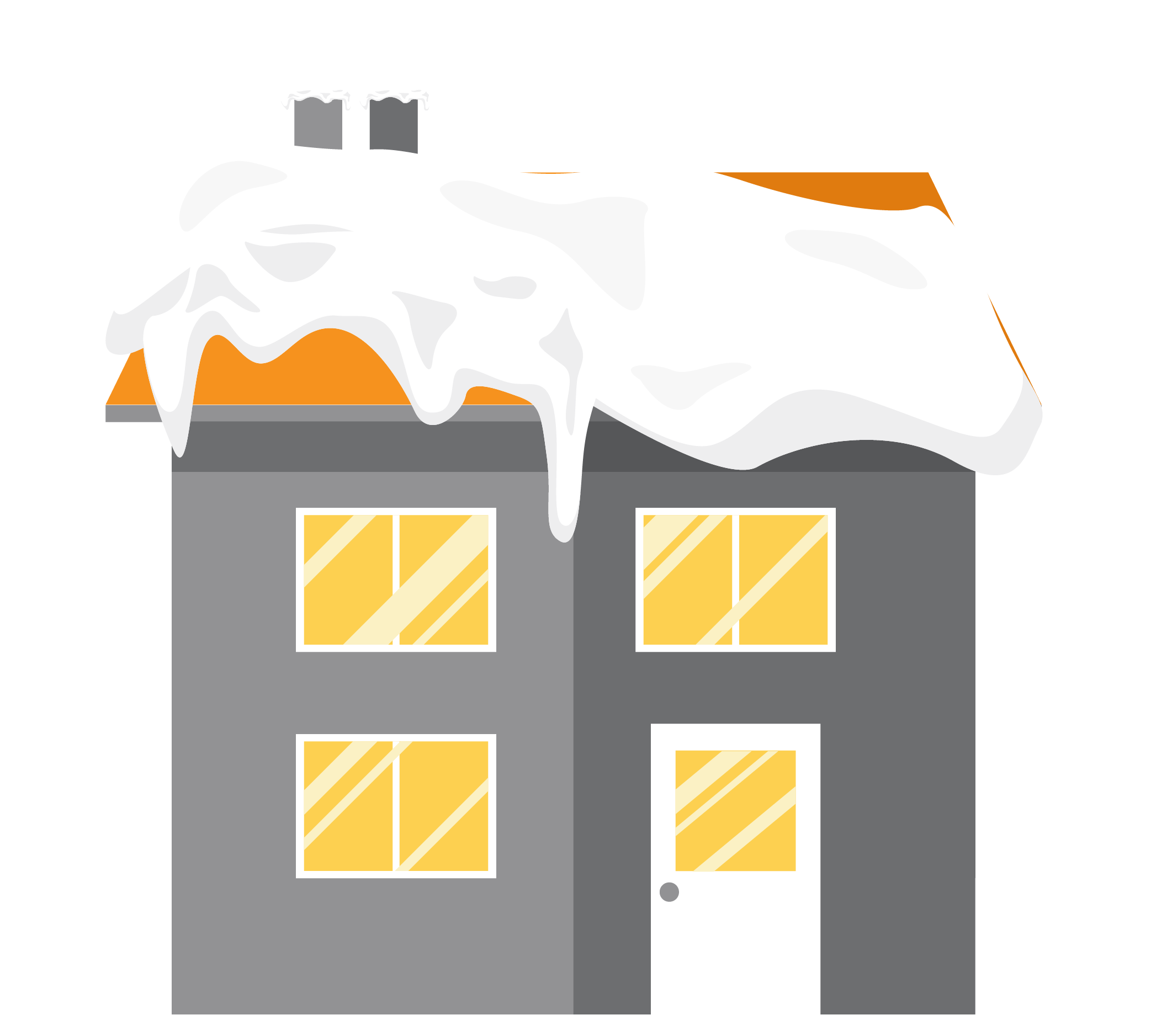 roof building snow vector snow building roof at night