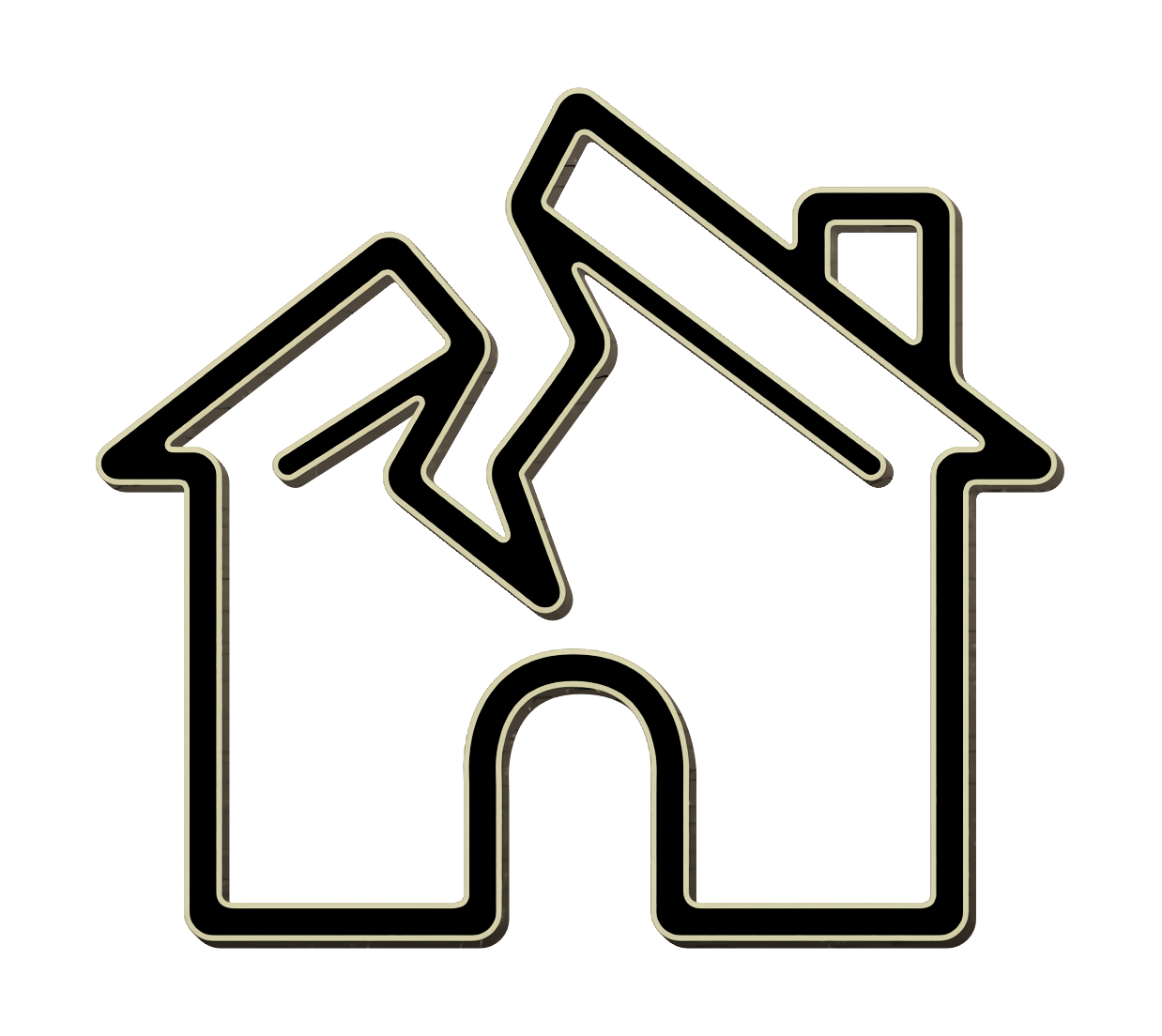 Roof icon buildings icon Broken House icon, Adverse Phenomena Icon, Cartoon, House Plan t