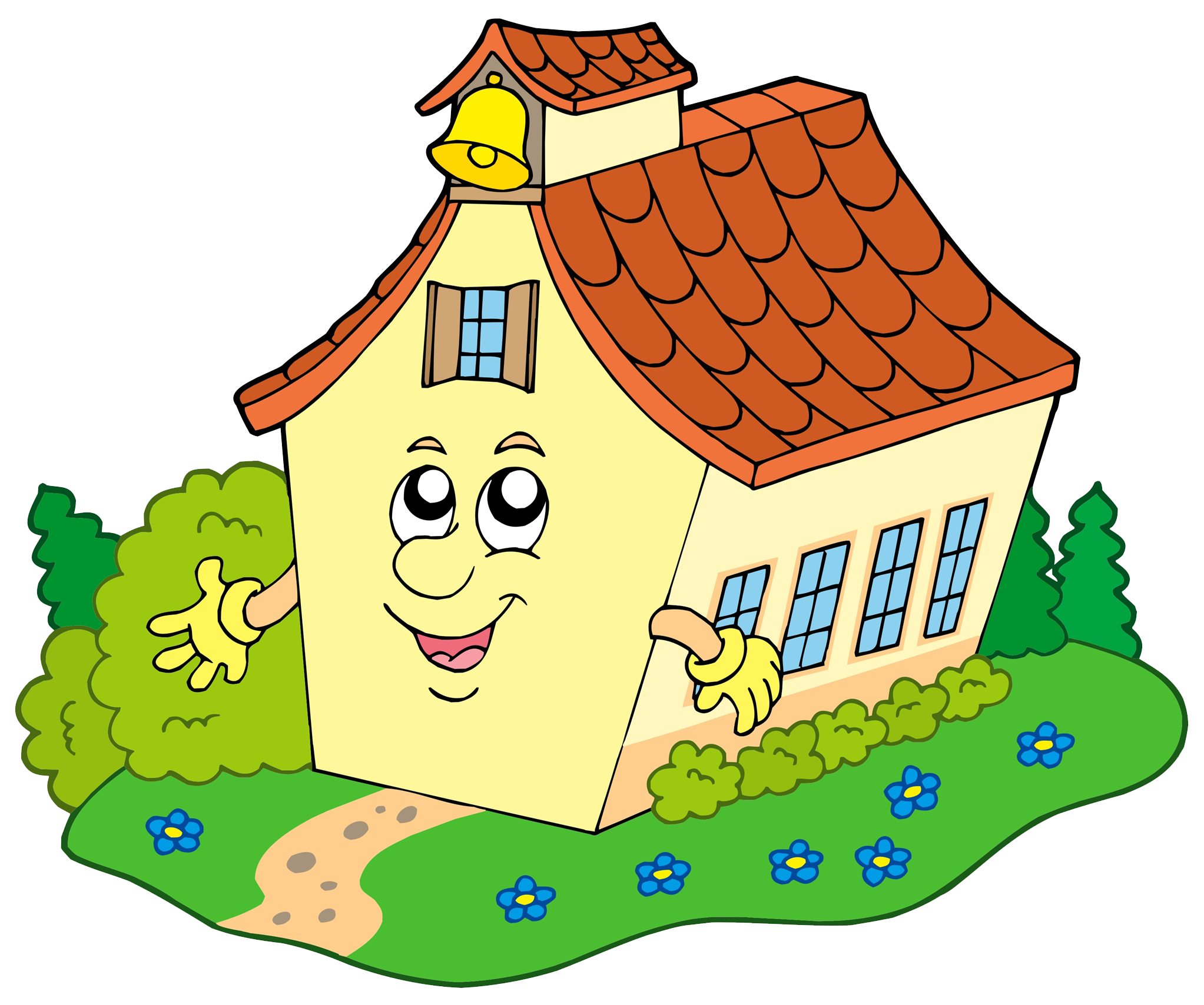 school building cartoon royalty free the house villain in the grass