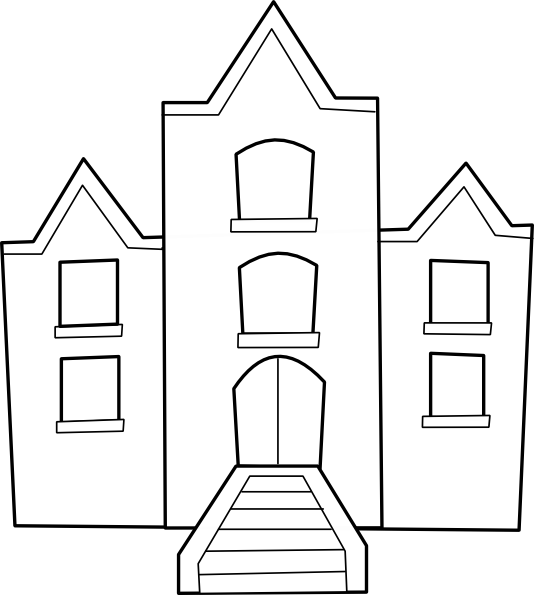school building cartoon school building